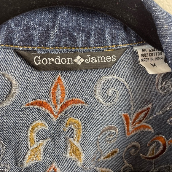 Gordon James Blue Denim Embellished Jacket Medium - Picture 3 of 11